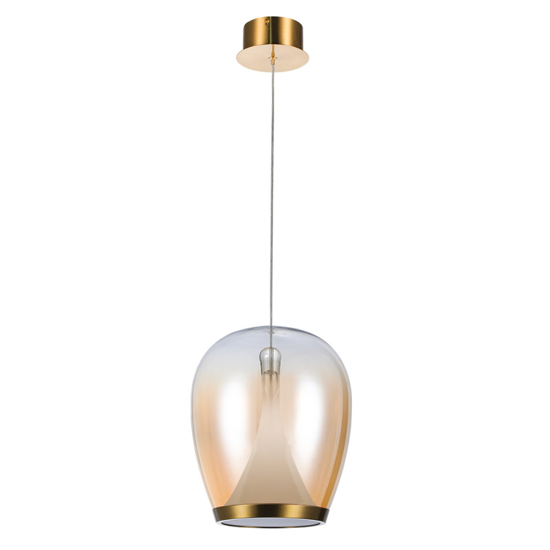 Светильник подвесной 25*30 см, 1 LED*20W, 4000 К, Divinare Campo 5875/07 SP-20, Янтарный