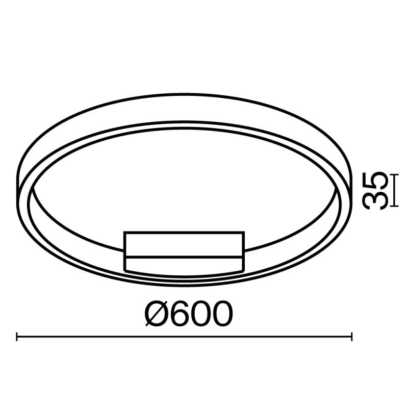 Накладной светильник 60*60*3,5 см, LED, 35W, 3000К-4000К, Maytoni Rim MOD058CL-L35BK черный