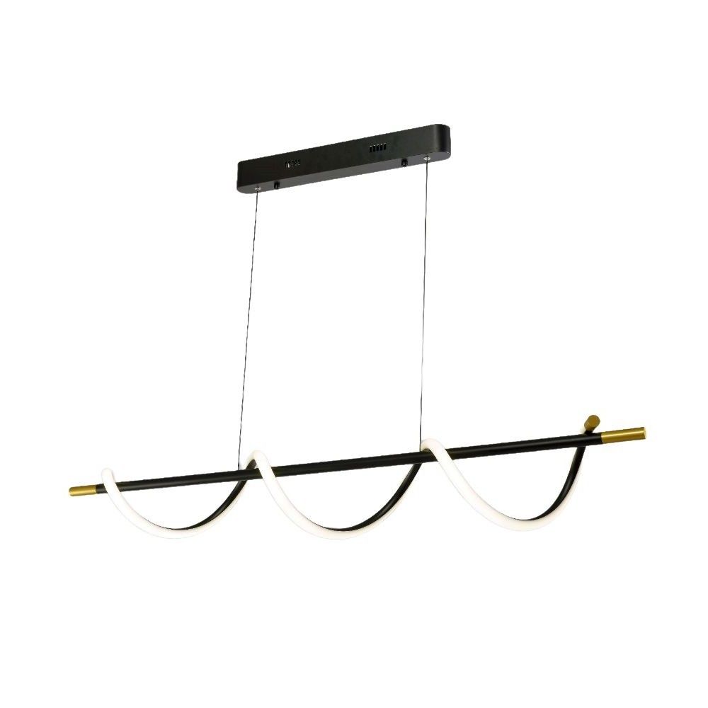 Люстра 125*17*143 см, 1*LED*34W, 3000K Gerhort G51249/1BK+GD, Черный, золото