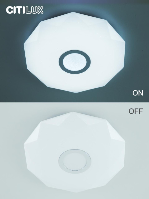 Светильник 40 см, 35W, 3000-5500K Citilux CL713A30G Диамант Хром Смарт RGB