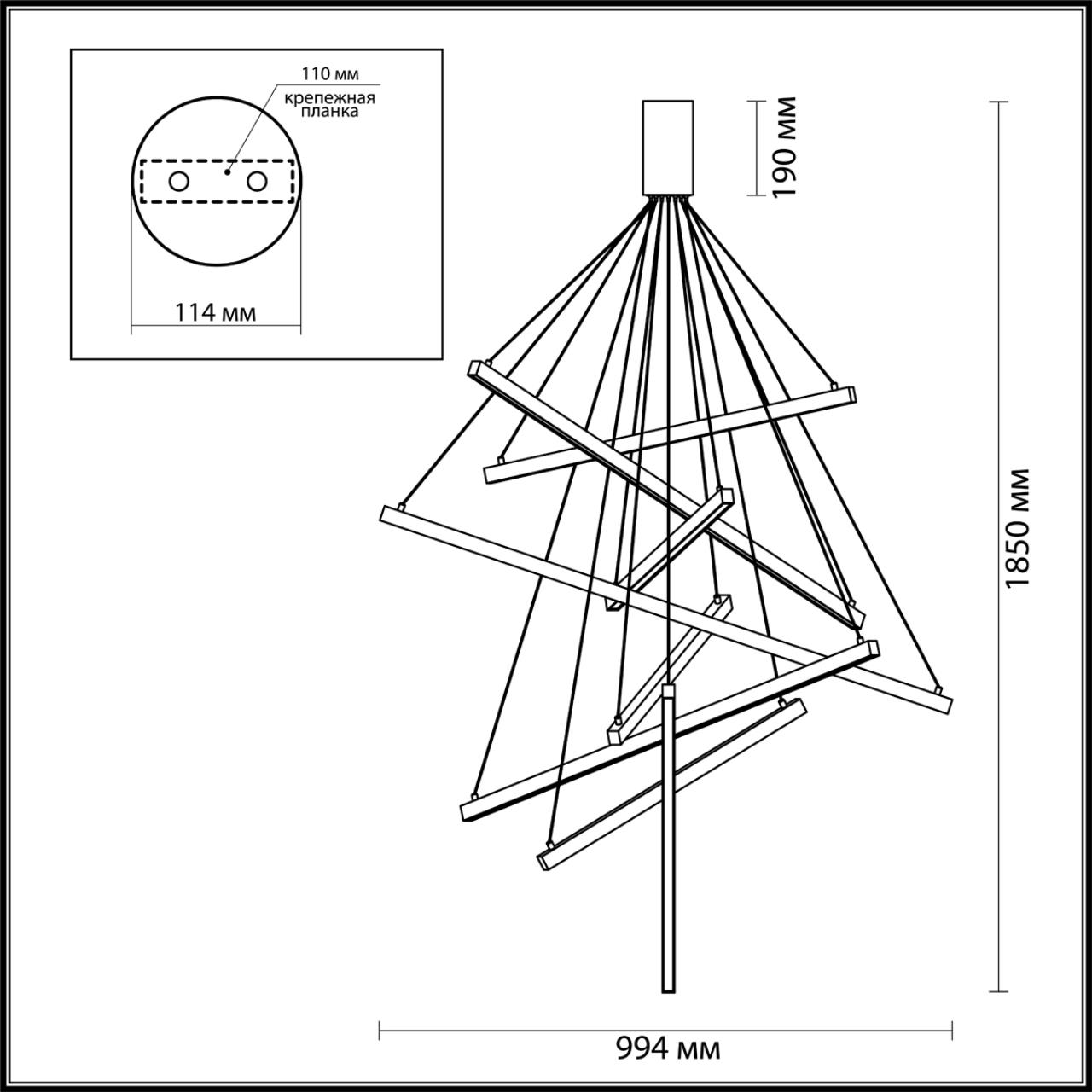 Подвесной светодиодный светильник Odeon Light Cometa 3860/96L Золото, диаметр 95 см
