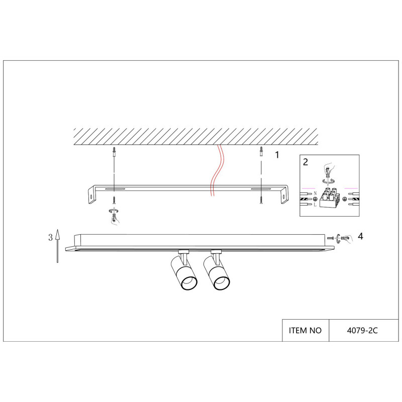 Светильник Favourite 4079-2C, L800*W100*H160,