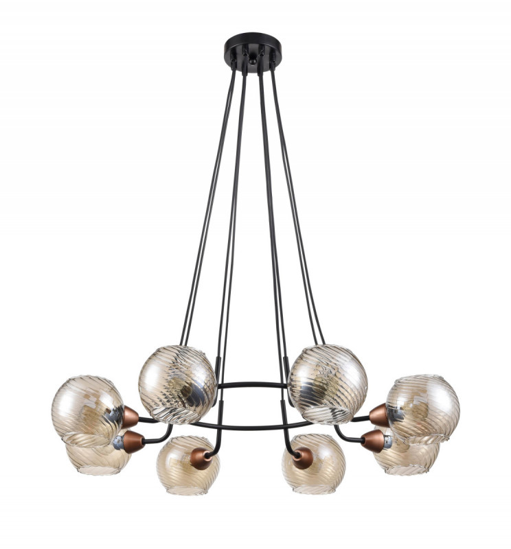 Подвесная люстра  78*95 см, 8*E14 черный, медь Vele Luce Imelda VL5832P08