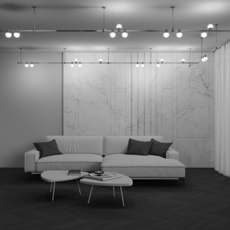 Трековый магнитный светодиодный светильник 8 см, 5W, 3000K, Maytoni Flarity Luna TR149-1-5W3K-BS, латунь