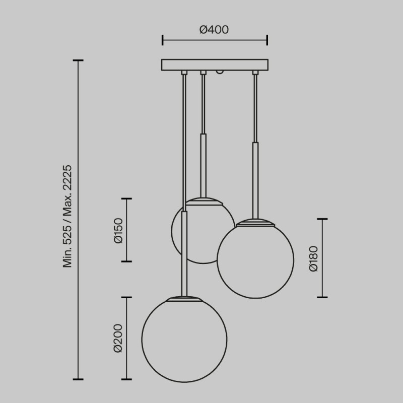 Светильник 40 см, Maytoni Basic form MOD321PL-03G1, золото