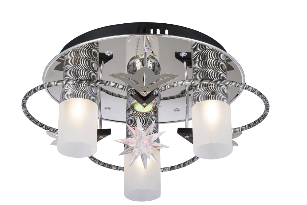 Люстра  L450 x W450 x H190, мм, 3*40(120W) + LED 3W, CR MIX Sfera Sveta 8053/3+1 CR MIX