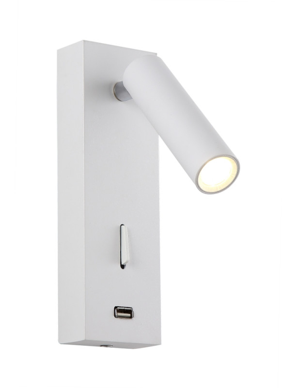 Бра 6*8 см,  1*3W, 3000K, Crystal Lux CLT 210W USB WH Белый