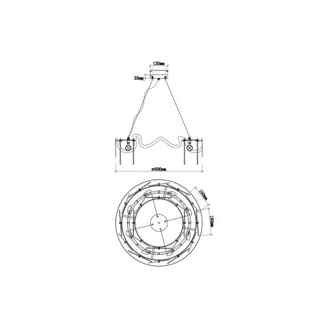 Подвесной светильник  60*120 см, 8*E14 шампань Vele Luce Melodia VL3294P08