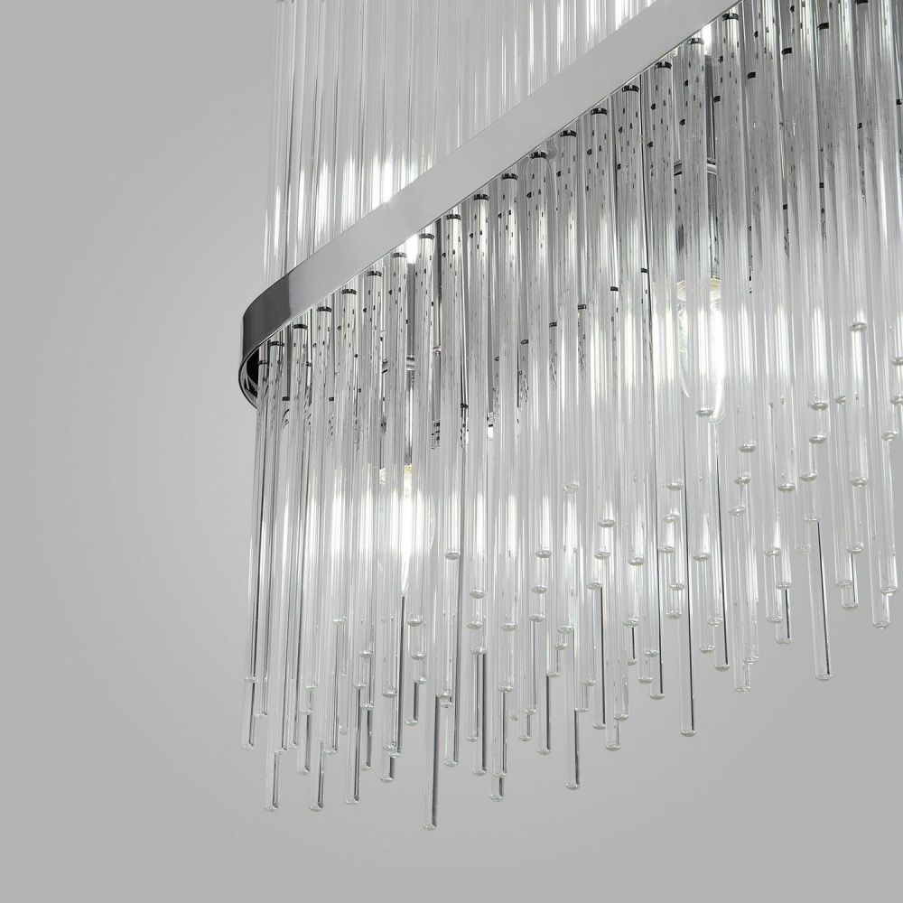 Подвесной светильник 120*17*66-94 см, 10*E14*60W, Bogate's Allure 485/10, хром, a070623