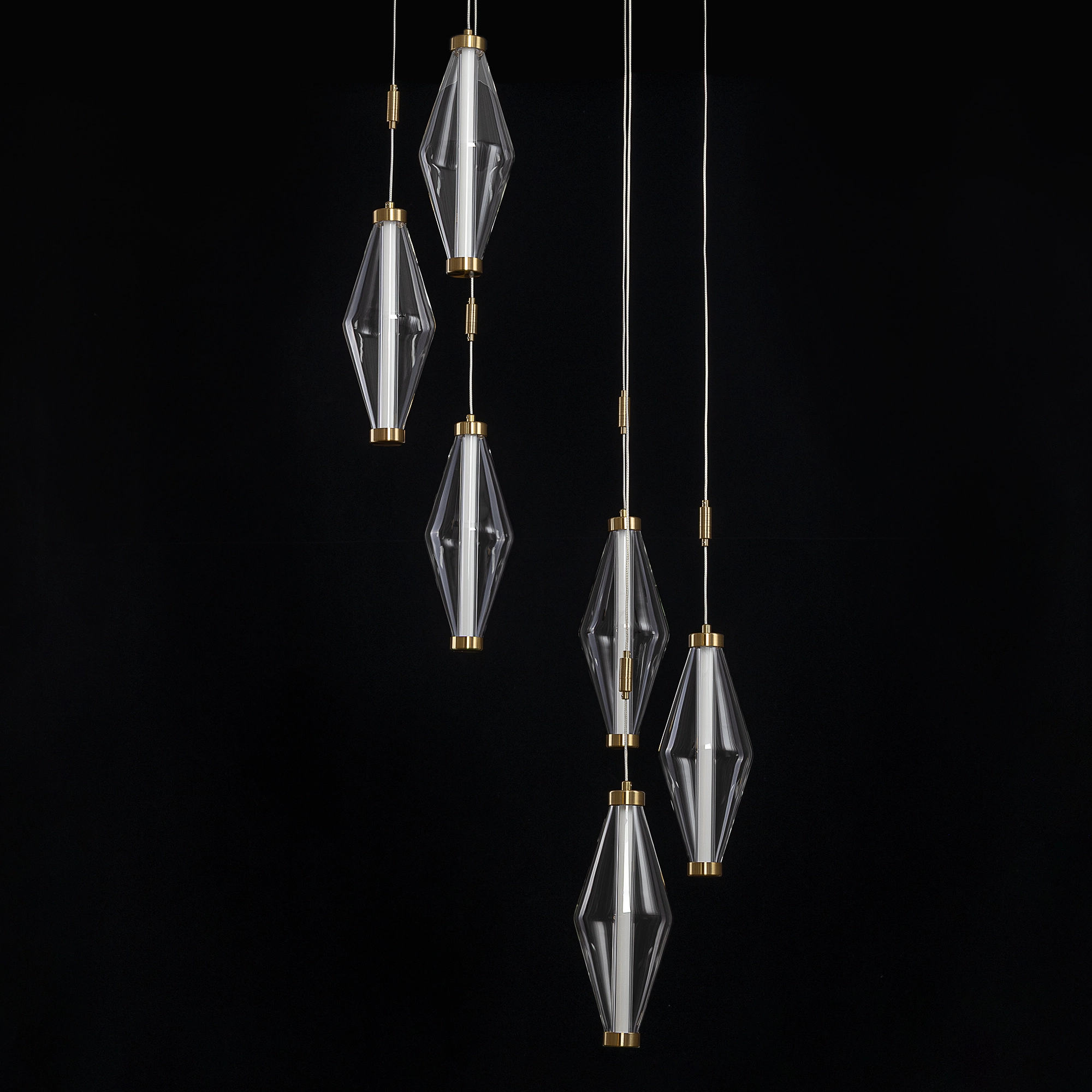 Подвесной светильник *51*50-175 см, *LED*29W, 3000K, Citilux Tanna CL253030, Латунь\Чёрный