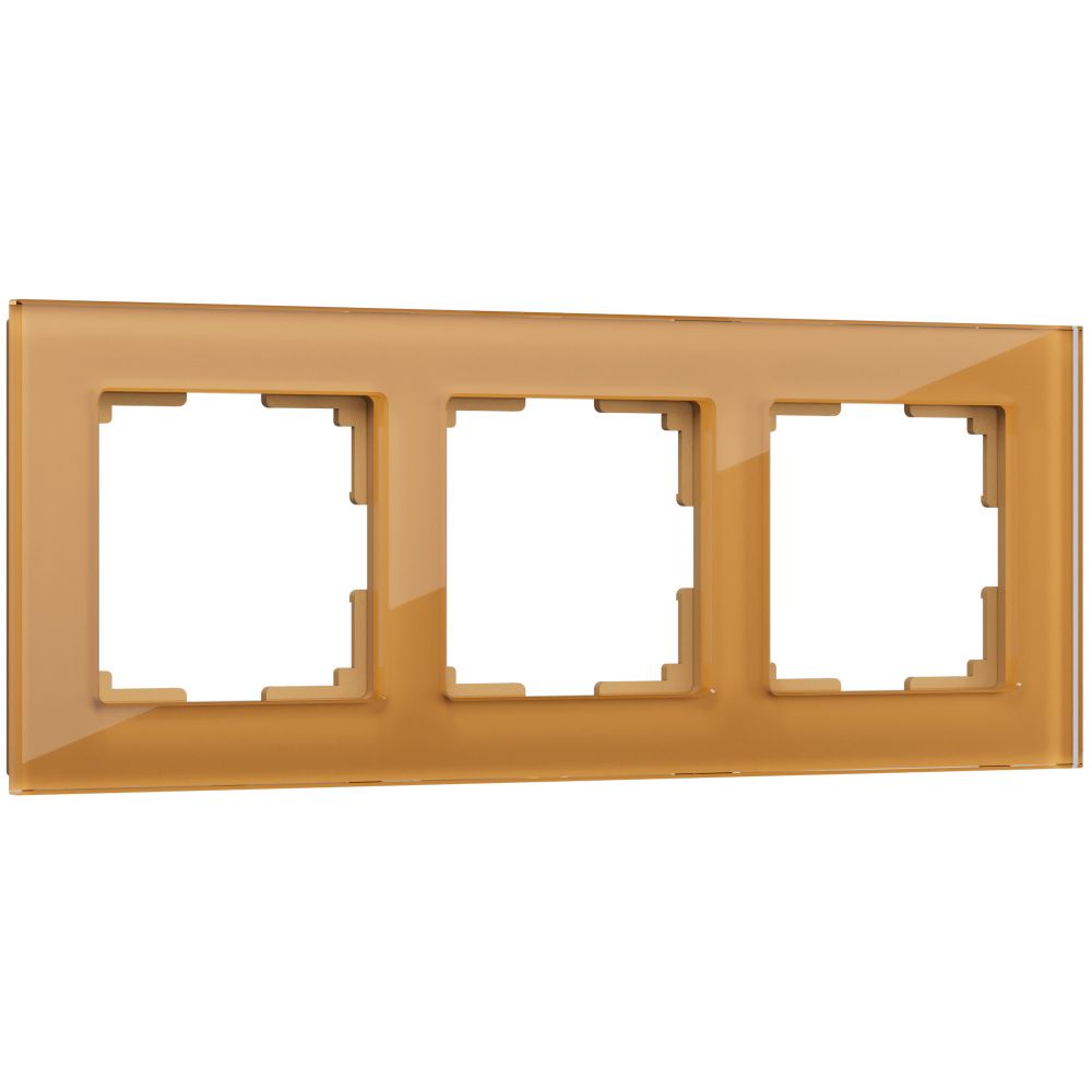 WL01-Frame-03 / Рамка на 3 поста (бронзовый,стекло)