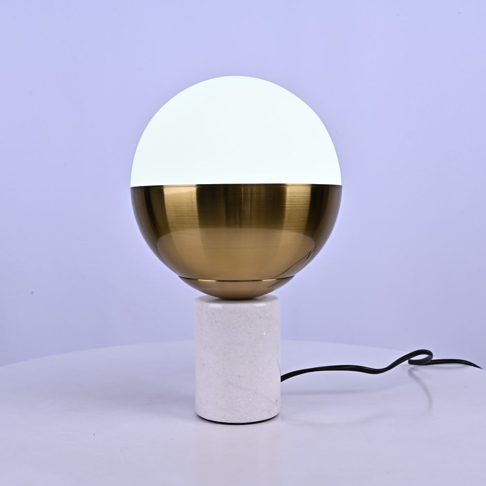 Настольная лампа Geneva Globe Marble 17,5*17,5*28 см, 1*E27*60W, ImperiumLoft 43.402, Белый