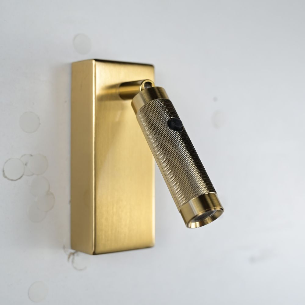 Бра Chelsom WALL LED KNURL BRASS 13*5*13 см, 1*LED*3W, 4000K, ImperiumLoft 44.603, Латунь