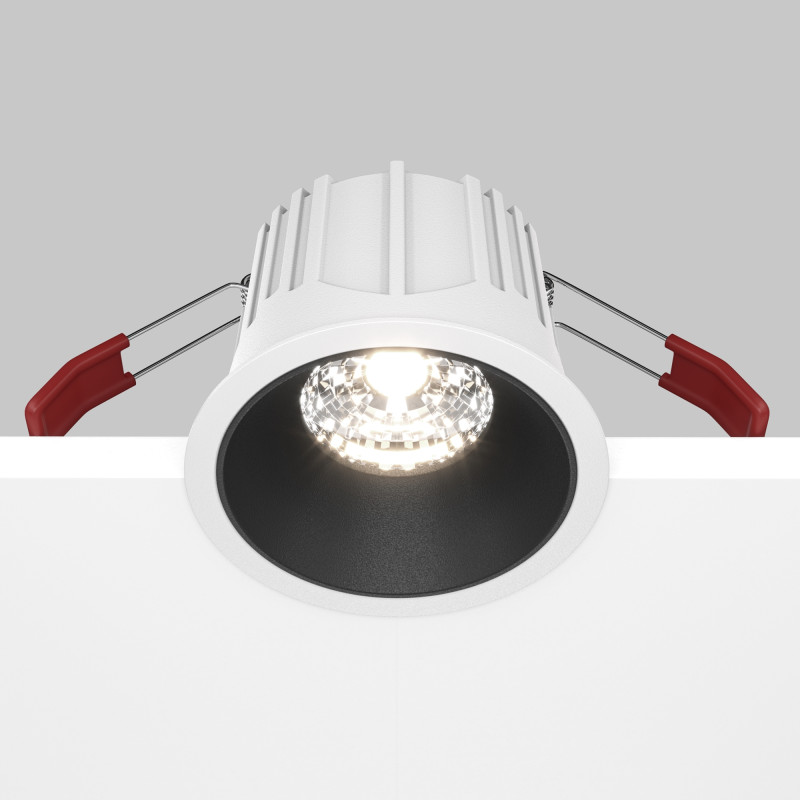 Светильник 9 см, 15W, 4000K, Maytoni Downlight Alfa LED DL043-01-15W4K-RD-WB, белый-черный