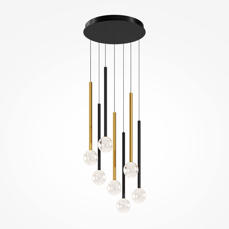Каскадная люстра 42*42*360 см, LED*23W, 3000K, Maytoni Bubble Dream MOD383PL-L20BBS3K, черный