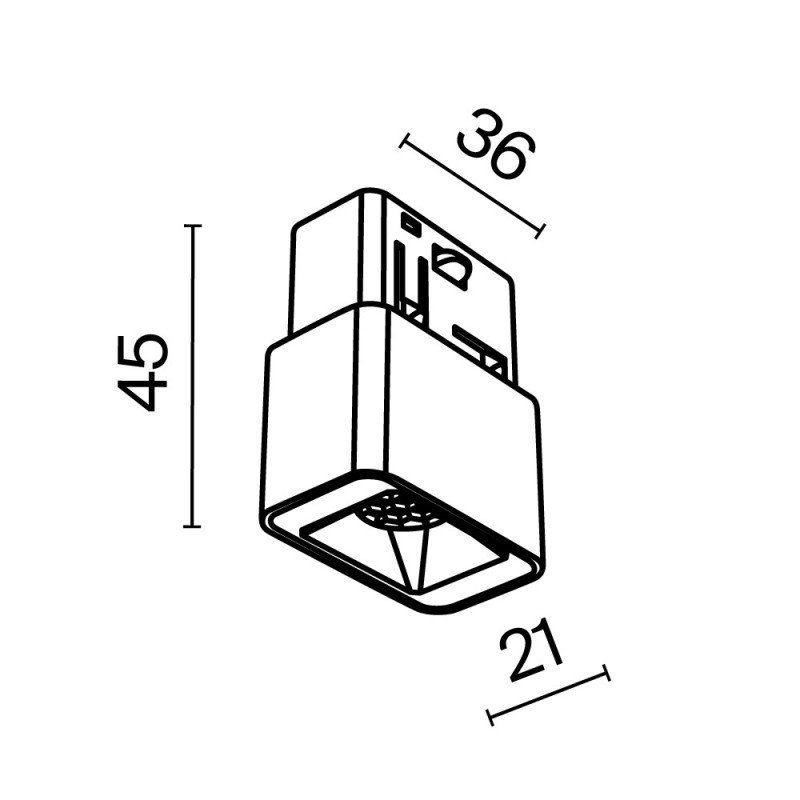 Светильник на шине 3,6*2,1*4,5 см, LED, 2W, 4000К, Maytoni Technical Points S TR100-2-2W4K-S-B черный