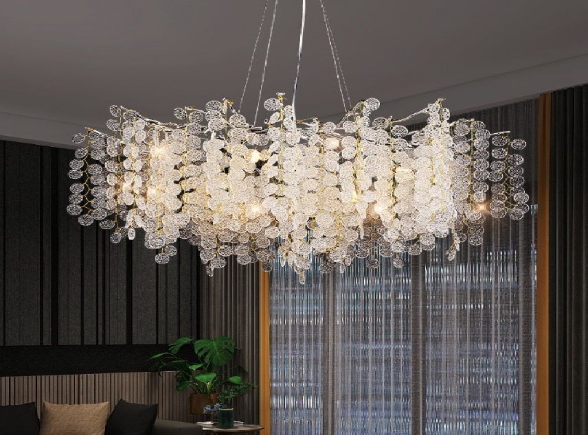 Светильник DZN-4456 ХРОМ / МАТОВЫЙ+ПРОЗРАЧНЫЙ  D1200*400/H1200/12/E14/40W COINS 24-12