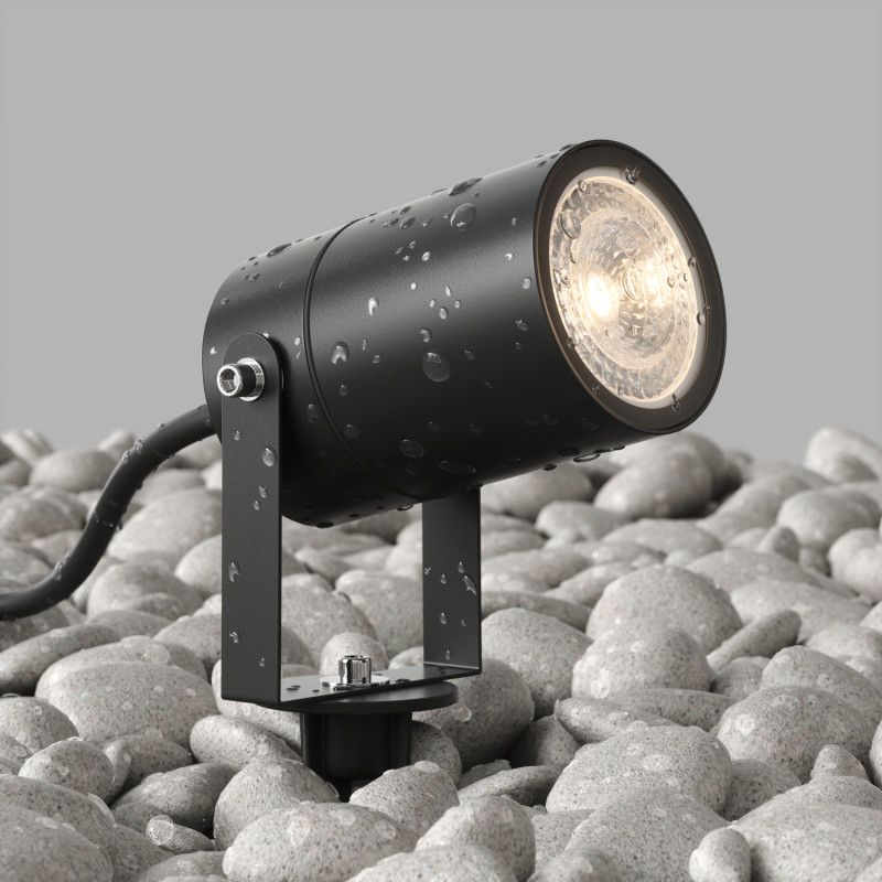 Грунтовый светильник 17*6*9- см, 1*GU10*15W, K, Denkirs MOSS DK9800-BK, черный алюминий