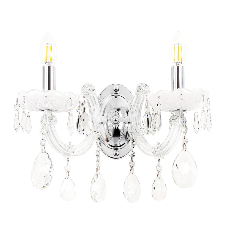 Бра 37*29 см, 2*E14*60W Хром/белый Crystal Lux BLANCA re AP2