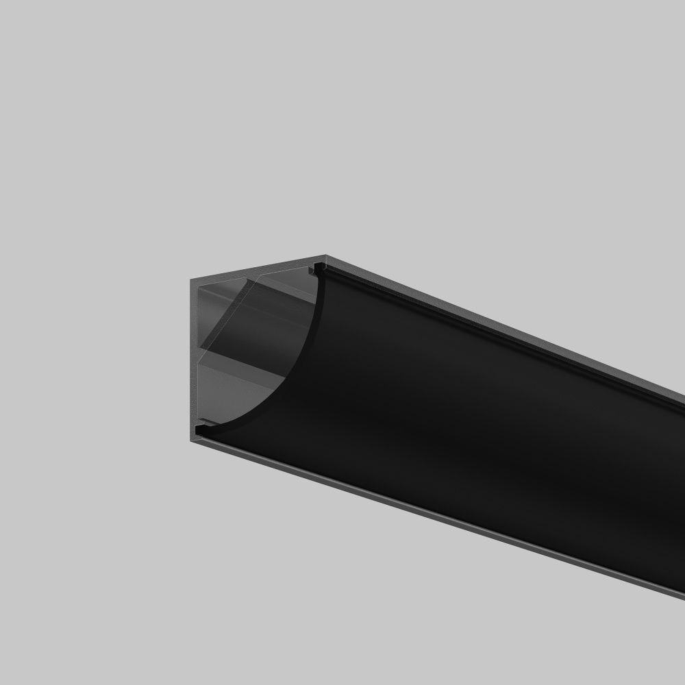 Рассеиватель для профиля 16×16 (Дуга, Чёрный, 2 м), ALM-1616R-B-DF-2M 642027, 200*2*1 см, Maytoni Led Strip 642027, Черный