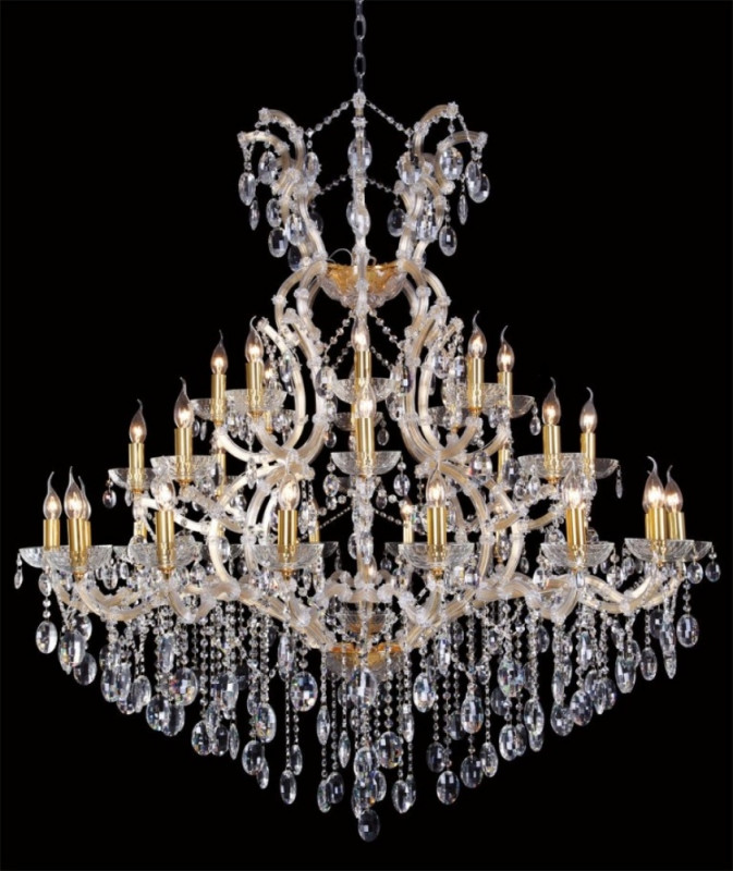 Люстра 130 см, Crystal Lux HOLLYWOOD SP16+8+8 GOLD Золотой/Прозрачный