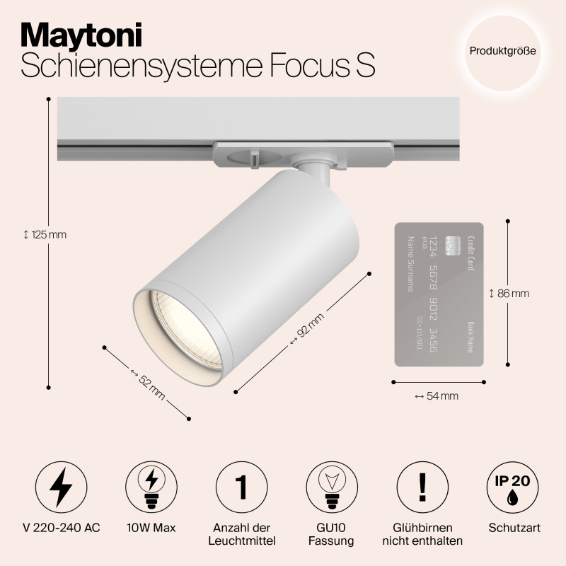 Трековый светильник Maytoni Track lamps TR020-1-GU10-W, белый