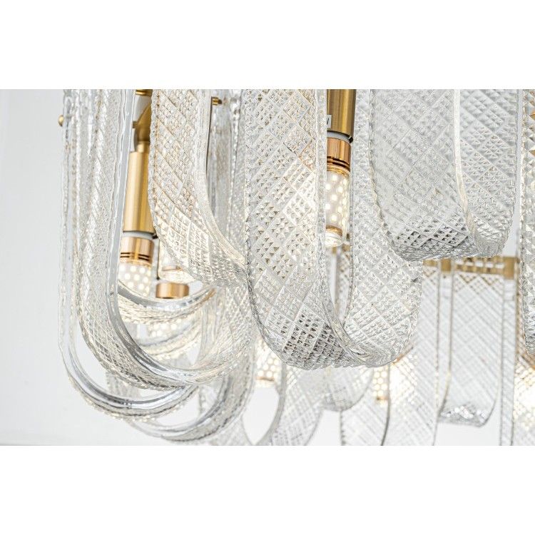 Подвесной светильник 80*26-146 см, 14*E14*60W, Belfast Severn 6601-800 BR CL, Латунь