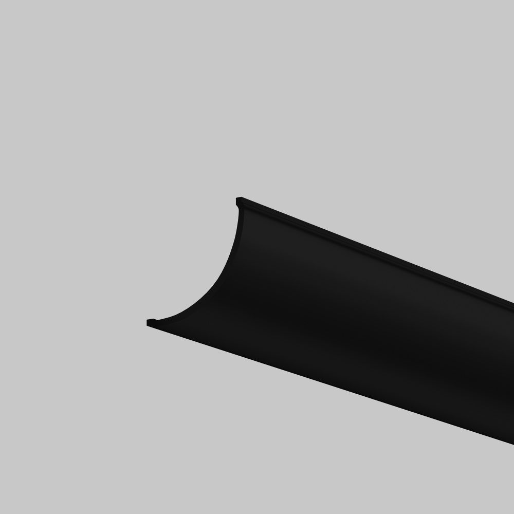 Рассеиватель для профиля 16×16 (Дуга, Чёрный, 2 м), ALM-1616R-B-DF-2M 642027, 200*2*1 см, Maytoni Led Strip 642027, Черный