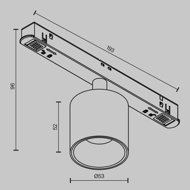Светильник 5,3*5,3*9,6 см, LED, 7W, Maytoni Technical Alfa S TR132-4-7W-DS-BS латунный, 3000-6000K, 36°, Dim Exility