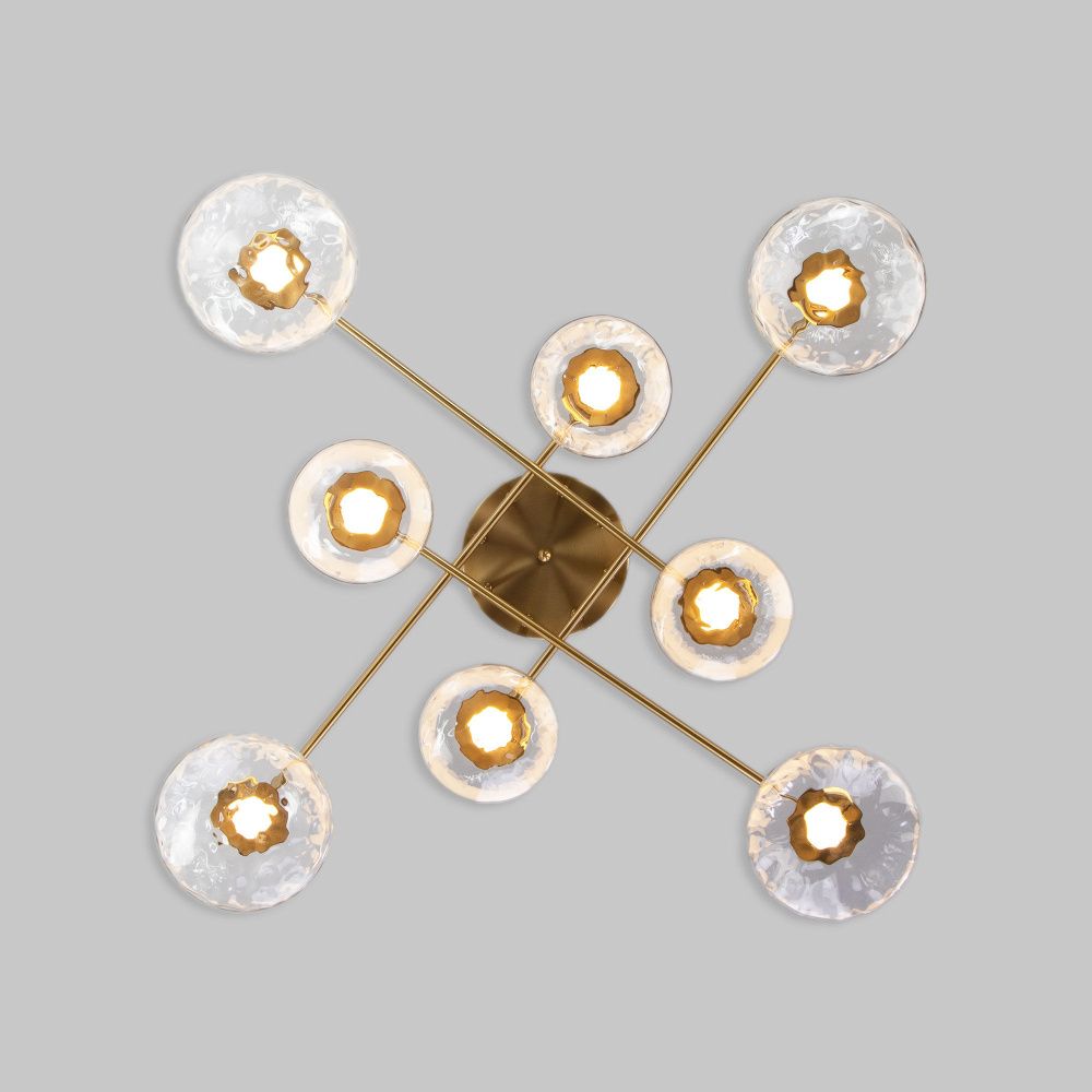 Светильник 110*110*25 см, LED*37W, 3000K, Eurosvet Ripple 50389 LED, латунь, a069026