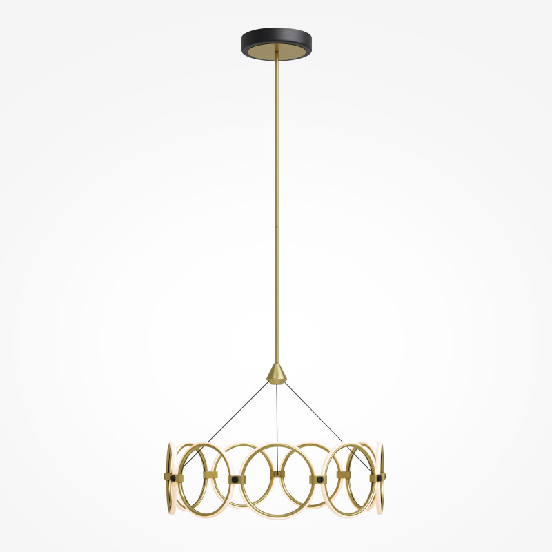 Люстра на штанге 60*60*120 см, LED, 3000К, Maytoni LINK MOD357PL-L40BS3K латунный
