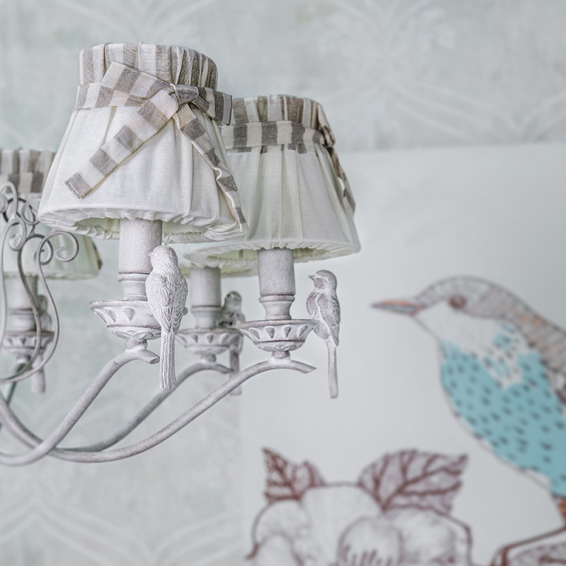 Люстра Maytoni Elegant 62 ARM013-06-W белая с птичками