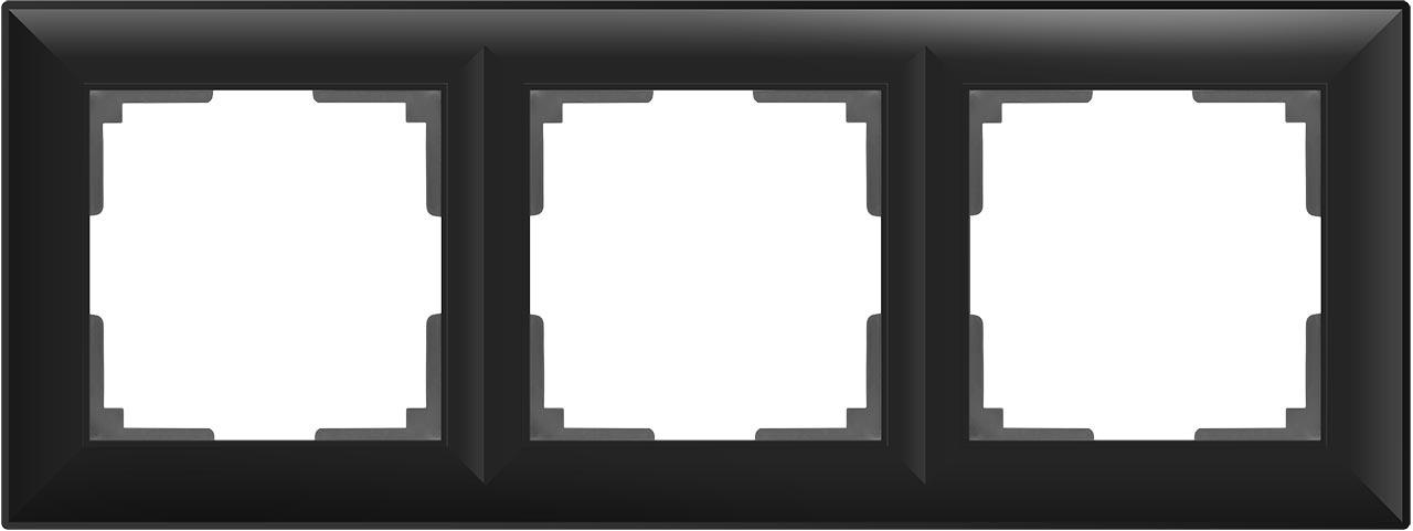WL14-Frame-03/ Рамка на 3 поста (черный матовый), 4690389109140