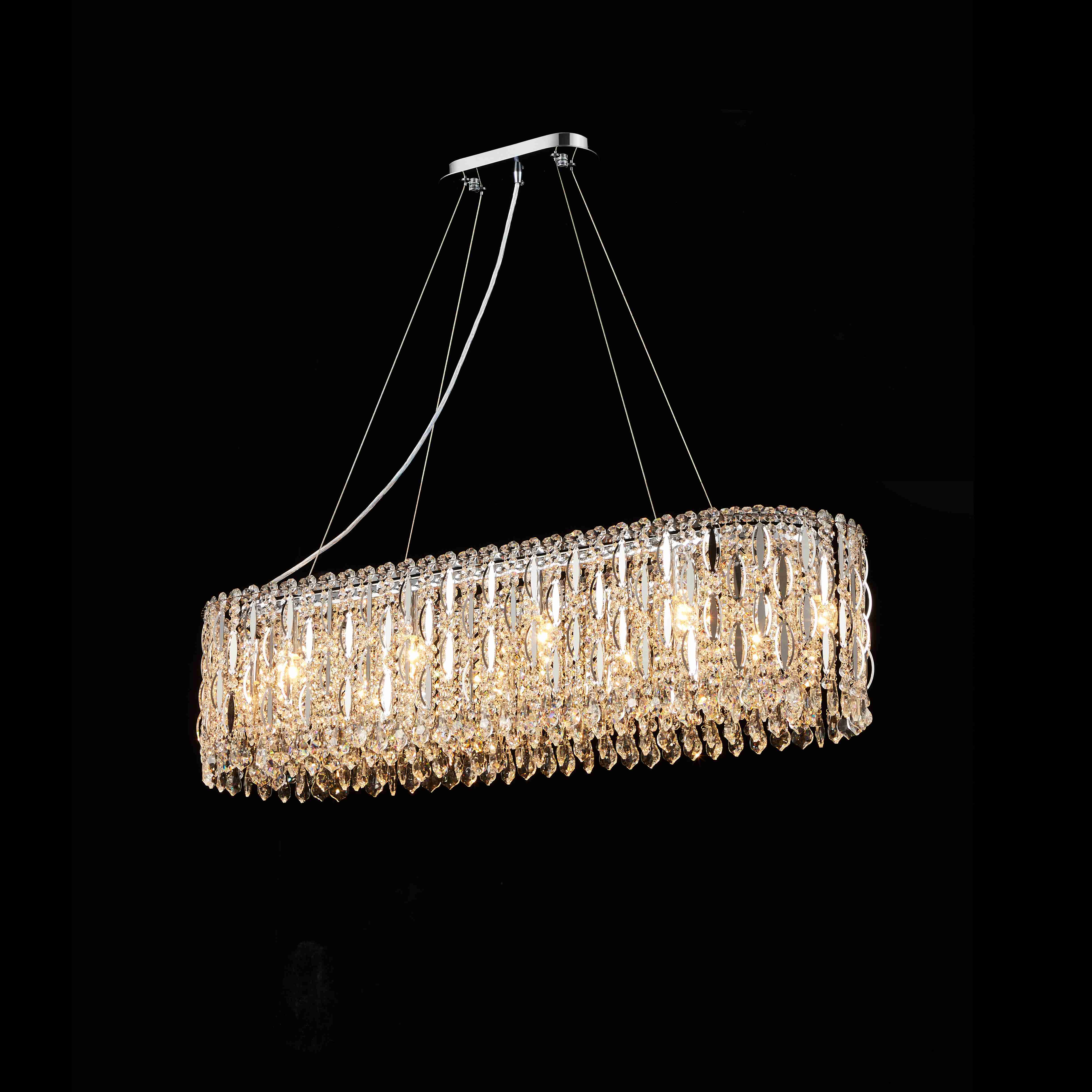 Люстра 1000*300*250, 10*E14, 40W NewRgy Cristallo M27-L1000*W300*H250 CHROME, Хром
