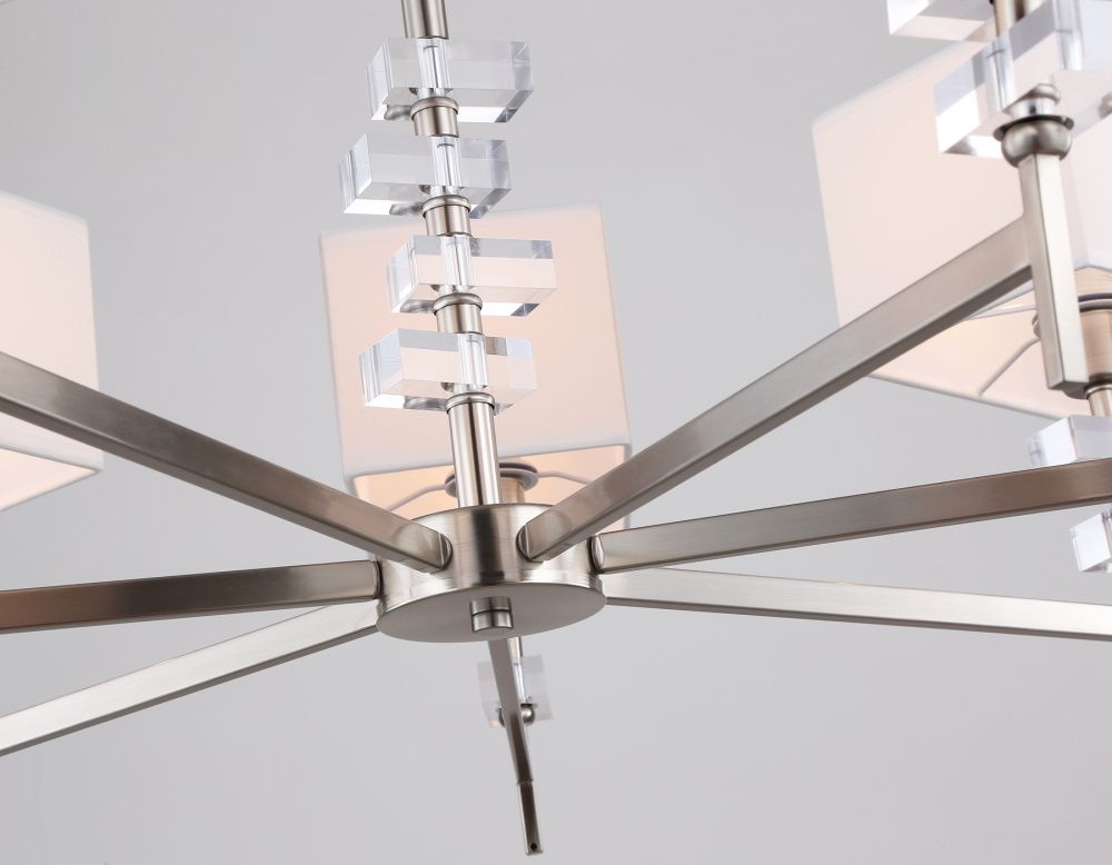 Подвесная люстра с абажурами **85- см, 7*E14*40W, K, Ambrella Light High Light LH71323, никель