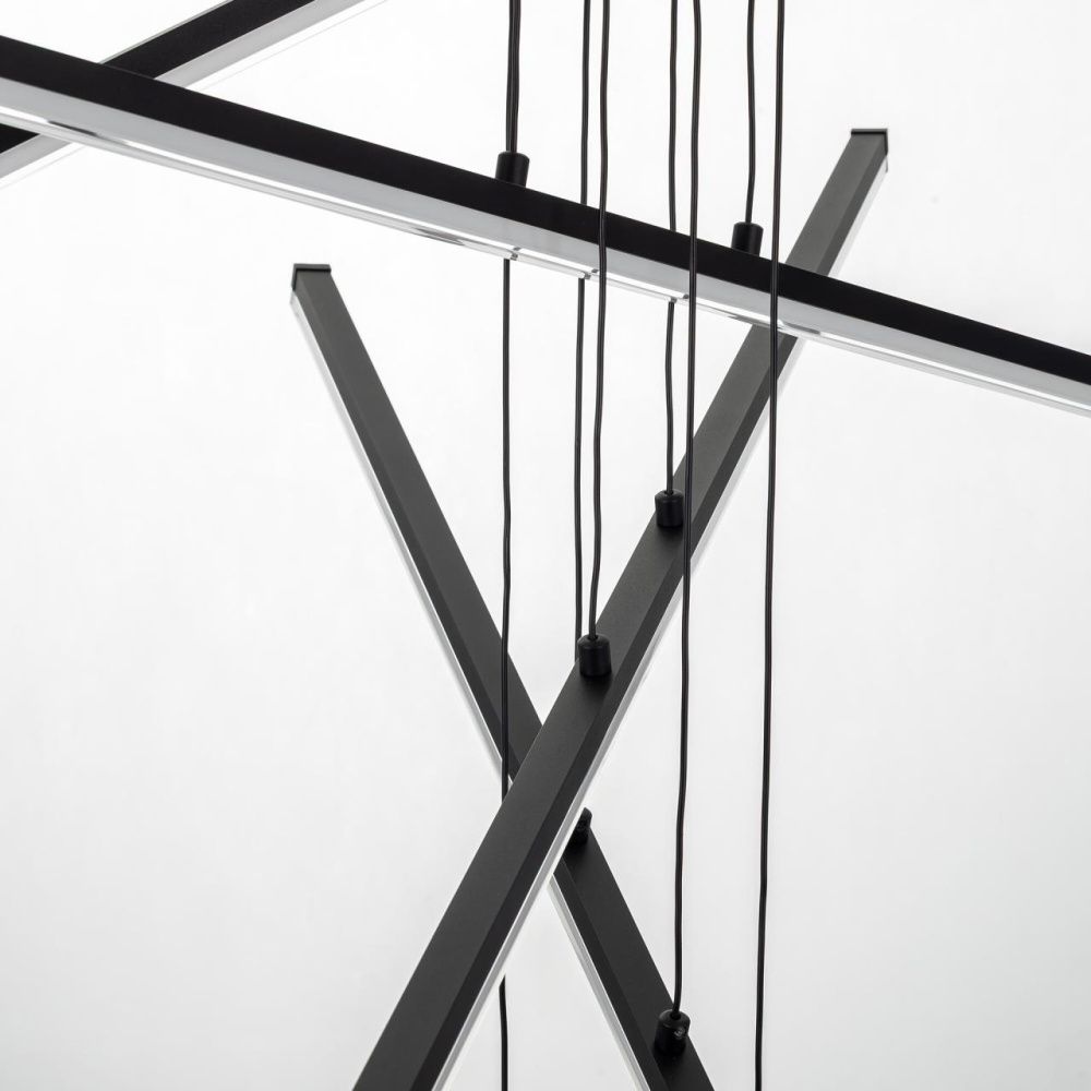 Люстра подвесная 120*21-130 см, LED 200W, 3000-5500K, 18000Lm, 27 м2 Citilux Trent CL203761  с пультом черный матовый