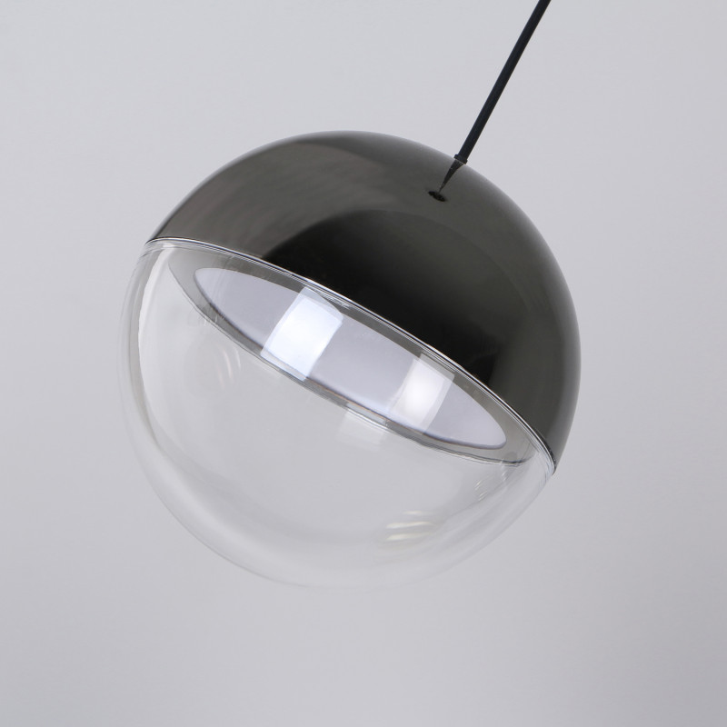 Подвесной светильник 12*180 см, 5W, Favourite luna 4369-1P черный глянцевый, белый и прозрачный акрил