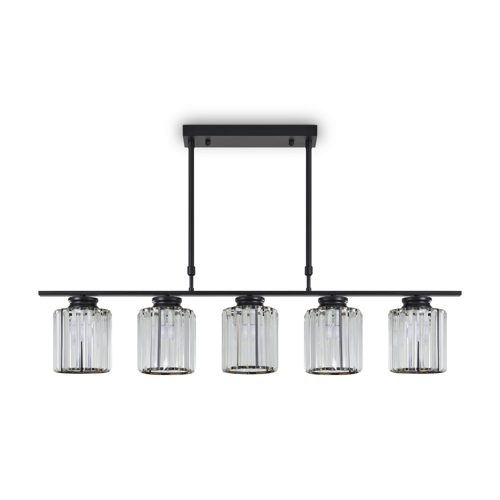 Люстра 100*14*-81 см, 5*E27*200W, Freya  FR5474PL-05B, Черный