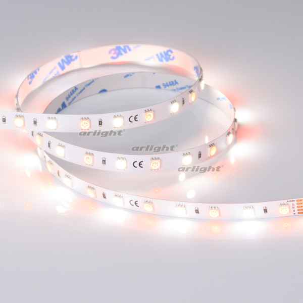 Лента RT-B60-10mm 24V RGBW-Day (14.4 W/m, IP20, 5060, 5m) (Arlight, Открытый) 018326(2). Цена указана за 5 метров. Продается кратно 5 метрам.