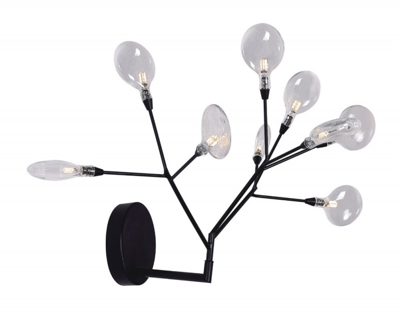 Бра 42*35 см, Crystal Lux EVITA AP9 BLACK/TRANSPARENT Черный