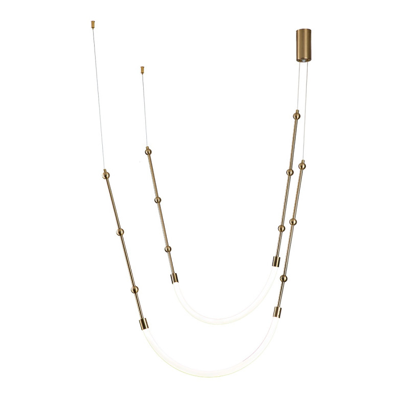Подвесной светильник 1604*30 мм, 2*LED 19W 3000-6500K бронза Indigo Corda V000063L, 14010/2P Brass