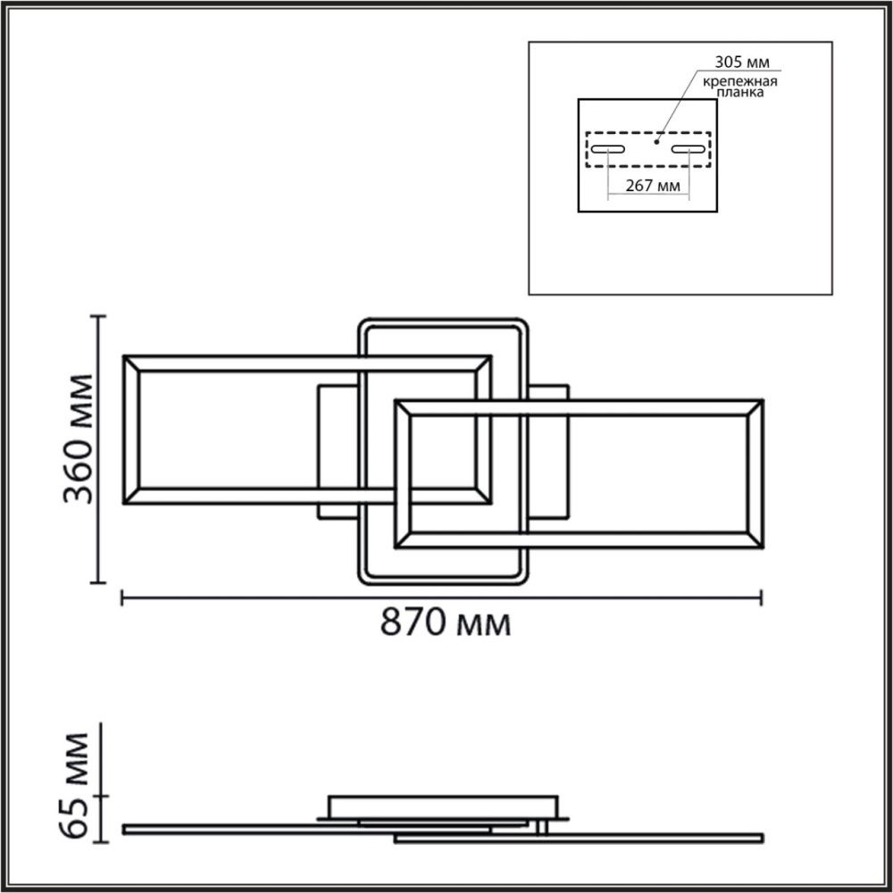 Светильник 87*36*-6,5 см, 1*LED*90W, 3000-6500K, Lumion GOLDY 8021/90CL, черный, золотой