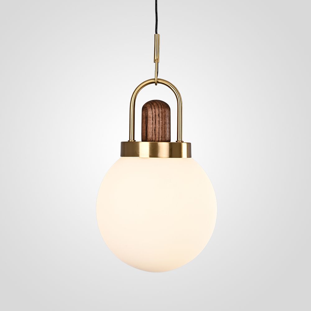 Подвесной светильник Arc Globe Шар D20 20*20*20 см, 1*E27*60W, ImperiumLoft 101295-26, Латунь, Дерево