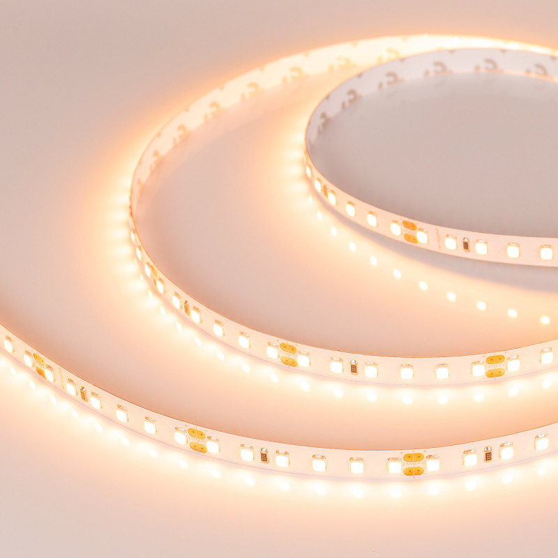Лента RT-A120-8mm 24V Warm2400 (14.4 W/m, IP20, 2835, 5m) (Arlight, Открытый) 018111(2). Цена указана за 5 метров. Продается кратно 5 метрам.