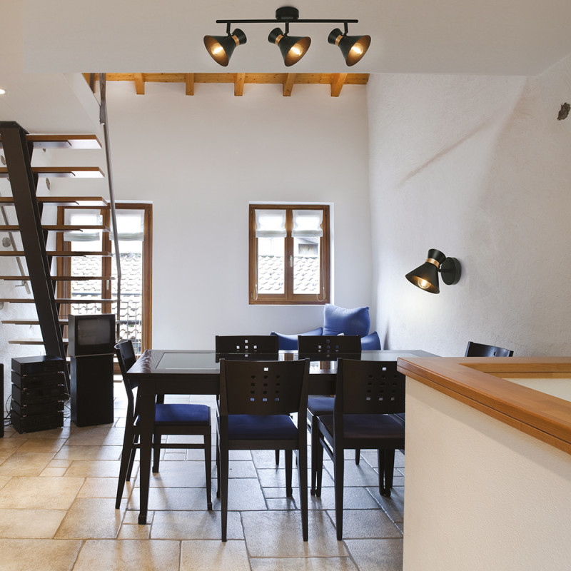 Спот Arte Lamp Baltimore A1406PL-3BK, черный/золотой