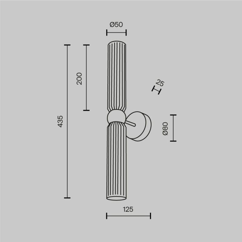 Бра 5*5*43,5 см, 2*G9*28W, Maytoni Antic MOD302WL-02GR1, золото матовое