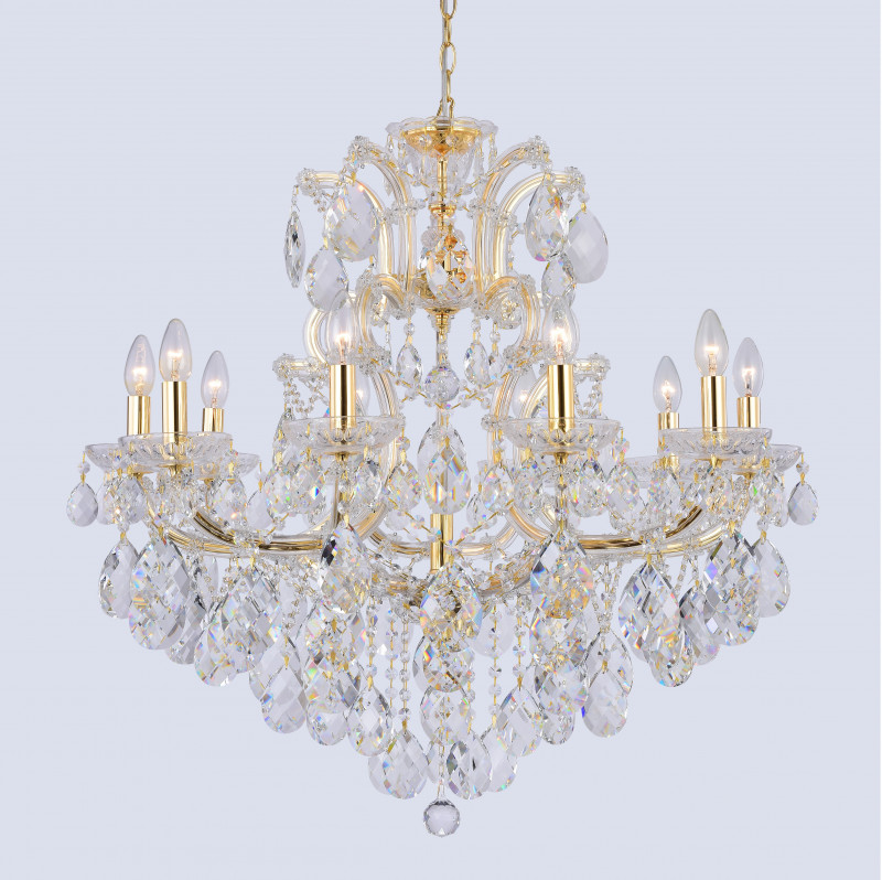 Люстра 80 см, Crystal Lux ISABEL SP11 GOLD/TRANSPARENT Золотой/Прозрачный