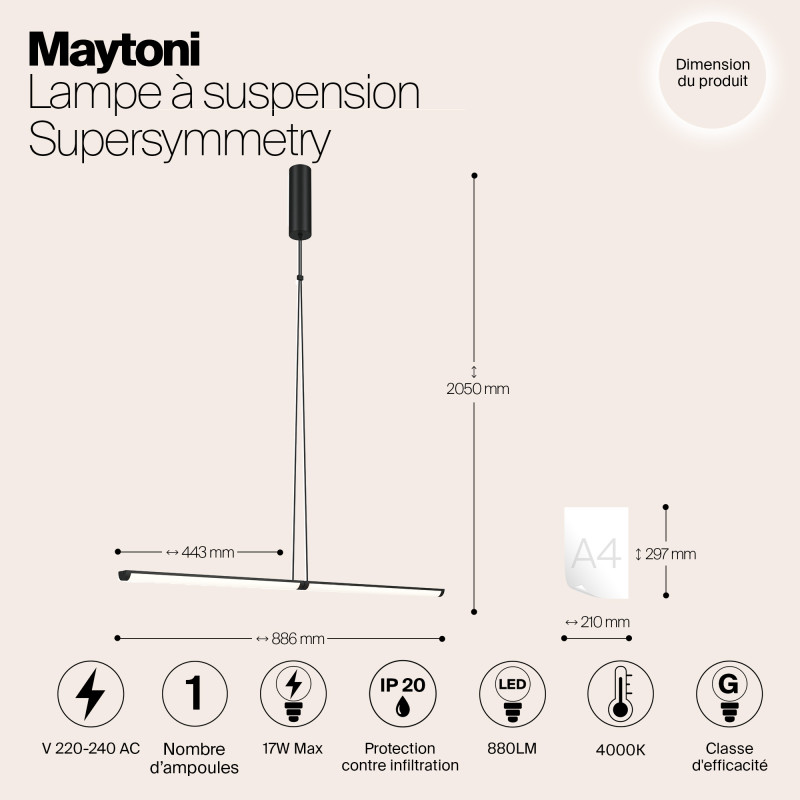 Подвесной светильник Supersymmetry P096PL-L11BK черный 