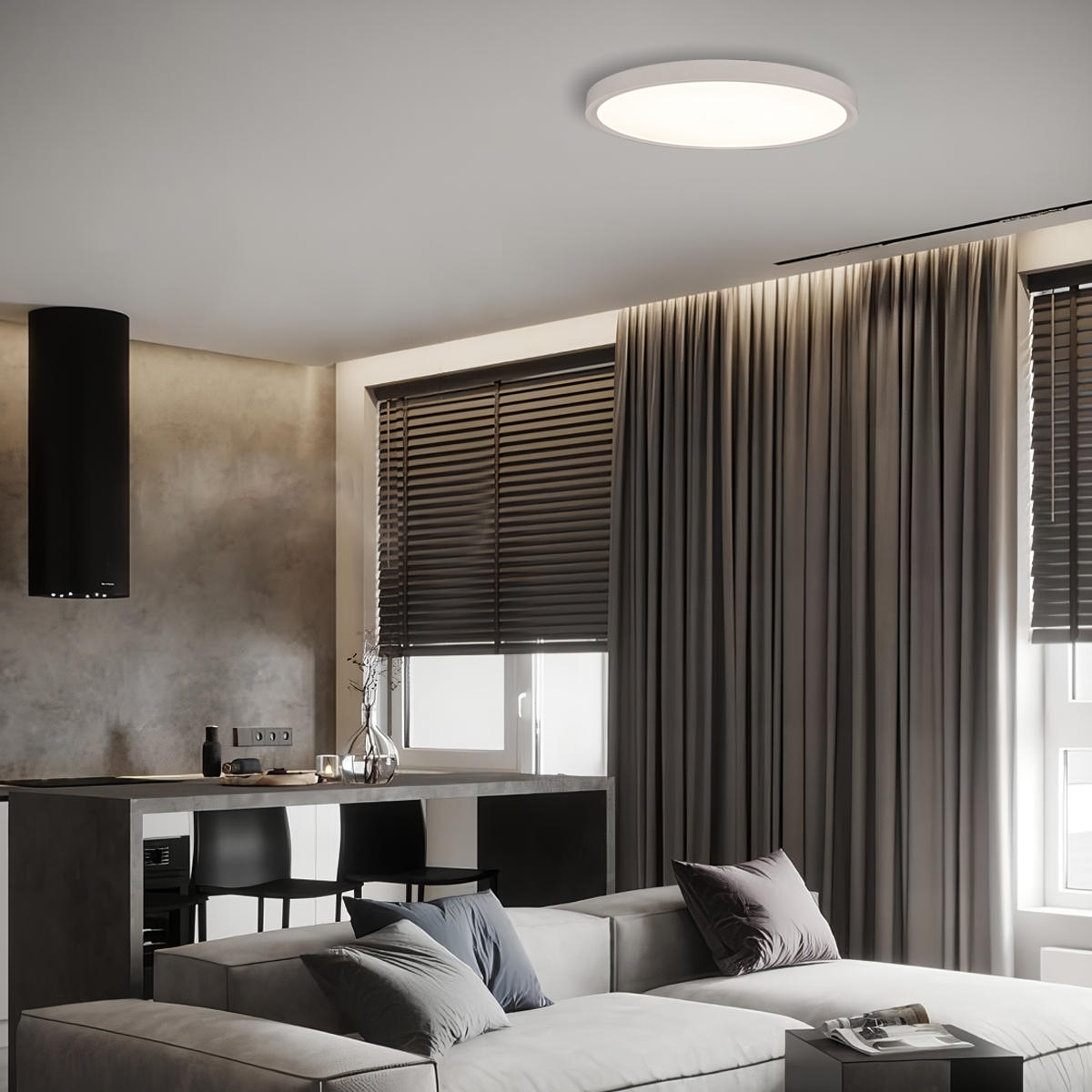 Потолочный светильник 50*3 см, 1*LED*40W 4000K белый LOFT IT Extraslim 10227/40 White