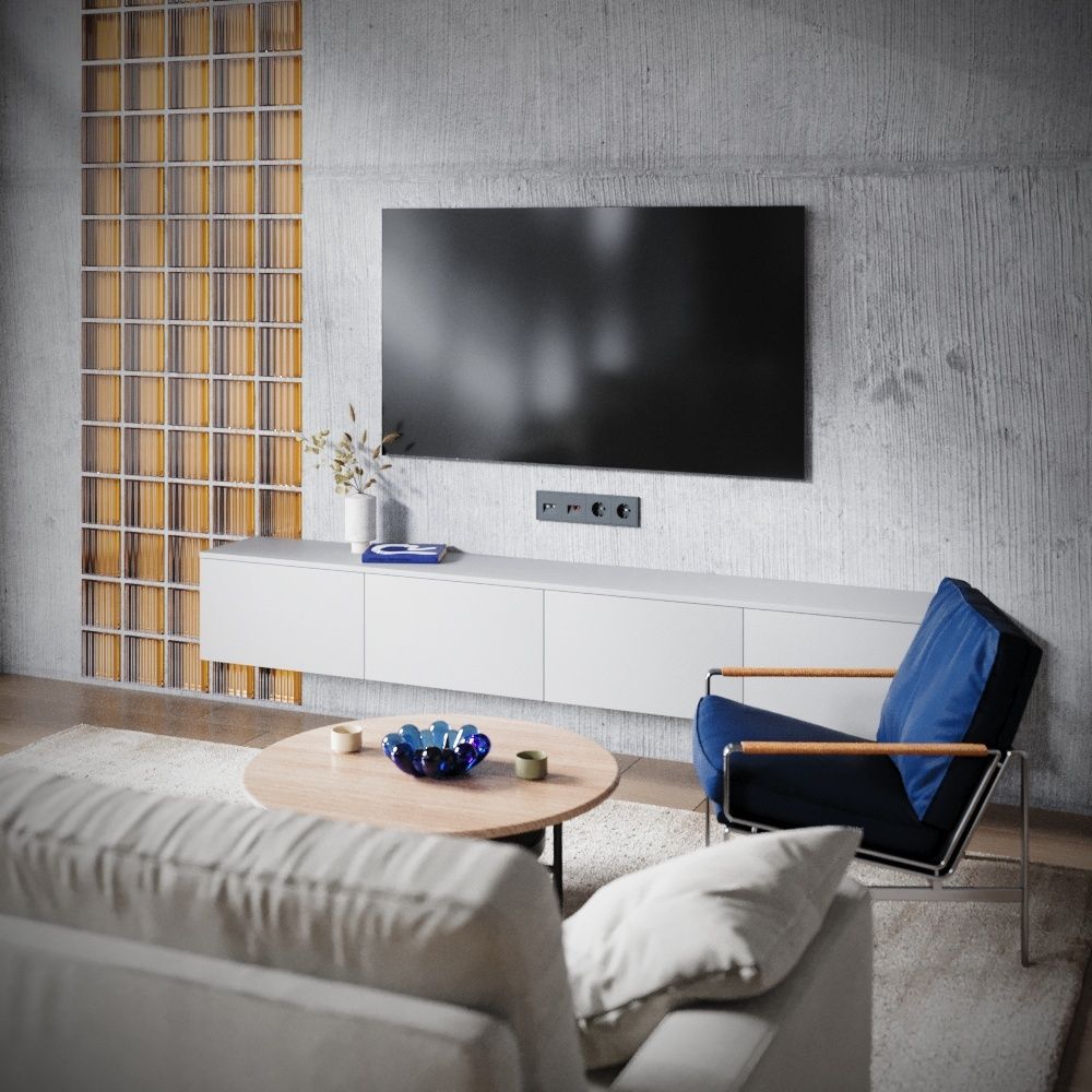 Розетка телевизионная встраиваемая TV+RJ45 кат. 6, графит Voltum S70 VLS060707, Пластик Soft touch